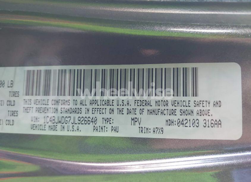 Photo 9 of 2018 Jeep Wrangler JK UNLIMITED SPORT S 4X4 (VIN 1C4BJWDG7JL926640)