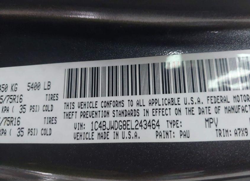 Photo 9 of 2014 Jeep Wrangler UNLIMITED SPORT (VIN 1C4BJWDG8EL243464)