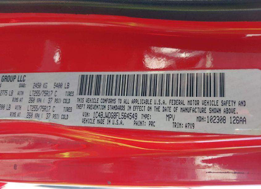 Photo 9 of 2015 Jeep Wrangler UNLIMITED WILLYS WHEELER (VIN 1C4BJWDG8FL564549)