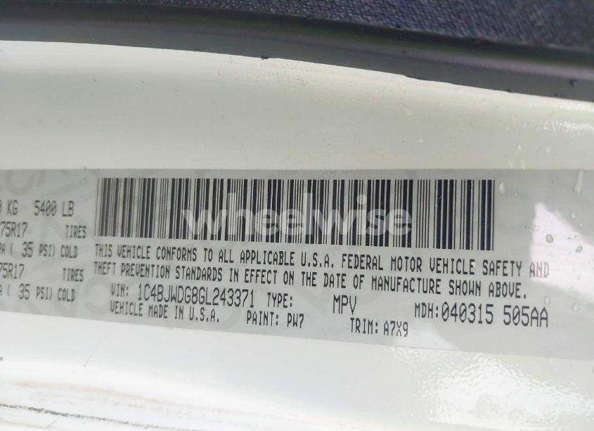 Photo 9 of 2016 Jeep Wrangler UNLIMITED SPORT (VIN 1C4BJWDG8GL243371)