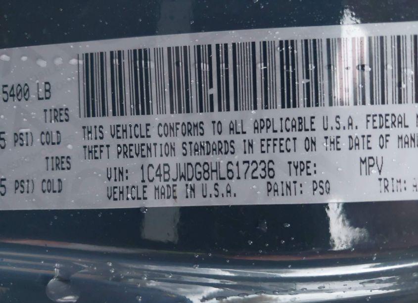 Photo 9 of 2017 Jeep Wrangler UNLIMITED SPORT 4X4 (VIN 1C4BJWDG8HL617236)