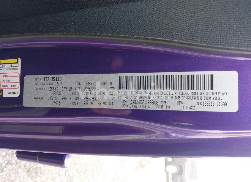 Photo 9 of 2018 Jeep Wrangler JK UNLIMITED SPORT S 4X4 (VIN 1C4BJWDG8JL828832)