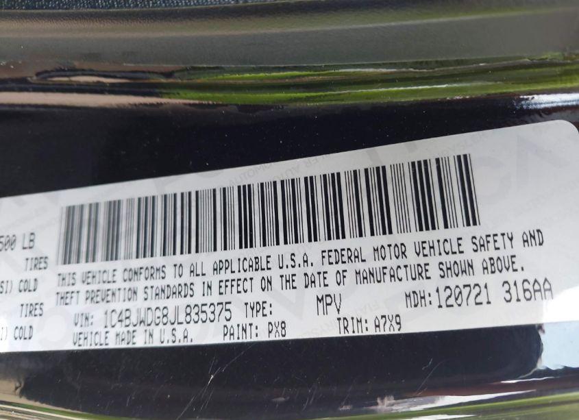 Photo 9 of 2018 Jeep Wrangler JK UNLIMITED SPORT S 4X4 (VIN 1C4BJWDG8JL835375)