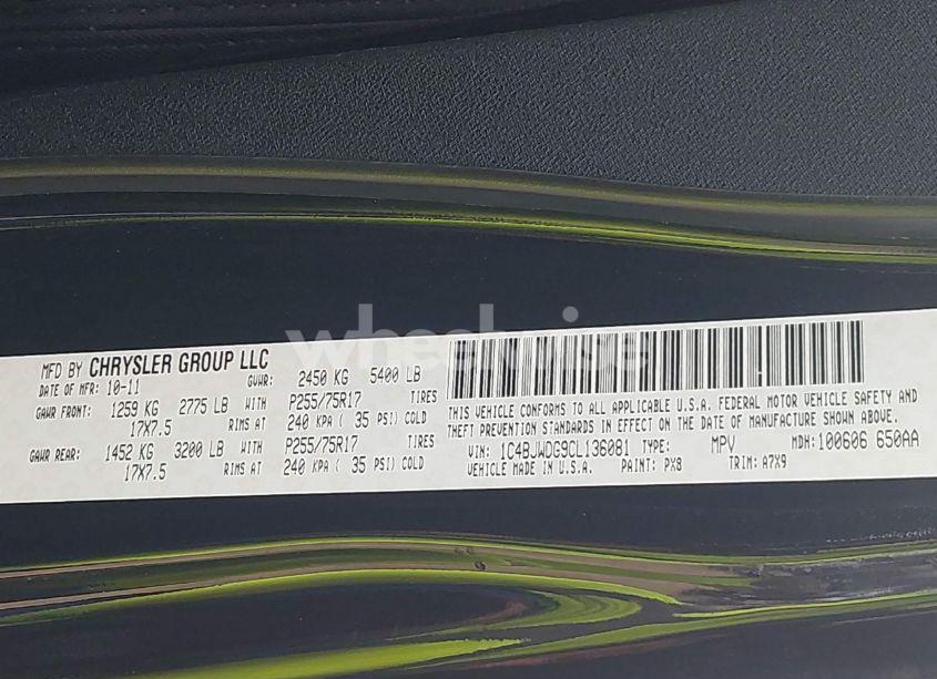 Photo 9 of 2012 Jeep Wrangler UNLIMITED SPORT (VIN 1C4BJWDG9CL136081)