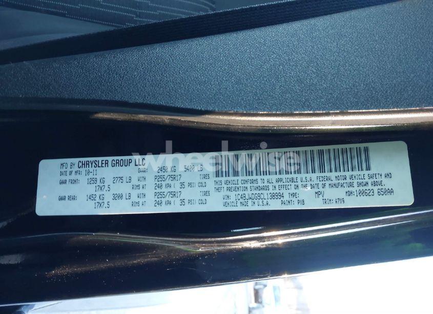 Photo 9 of 2012 Jeep Wrangler UNLIMITED SPORT (VIN 1C4BJWDG9CL138994)