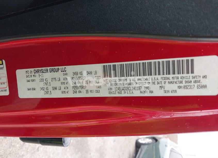 Photo 9 of 2012 Jeep Wrangler UNLIMITED SPORT (VIN 1C4BJWDG9CL141197)