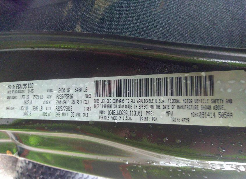 Photo 9 of 2016 Jeep Wrangler UNLIMITED SPORT (VIN 1C4BJWDG9GL113101)