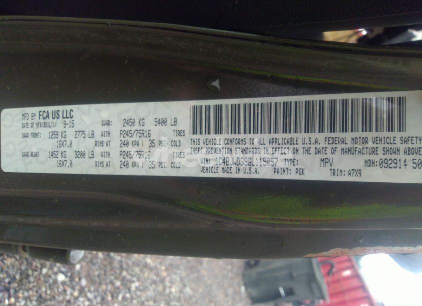 Photo 9 of 2016 Jeep Wrangler UNLIMITED SPORT (VIN 1C4BJWDG9GL115057)