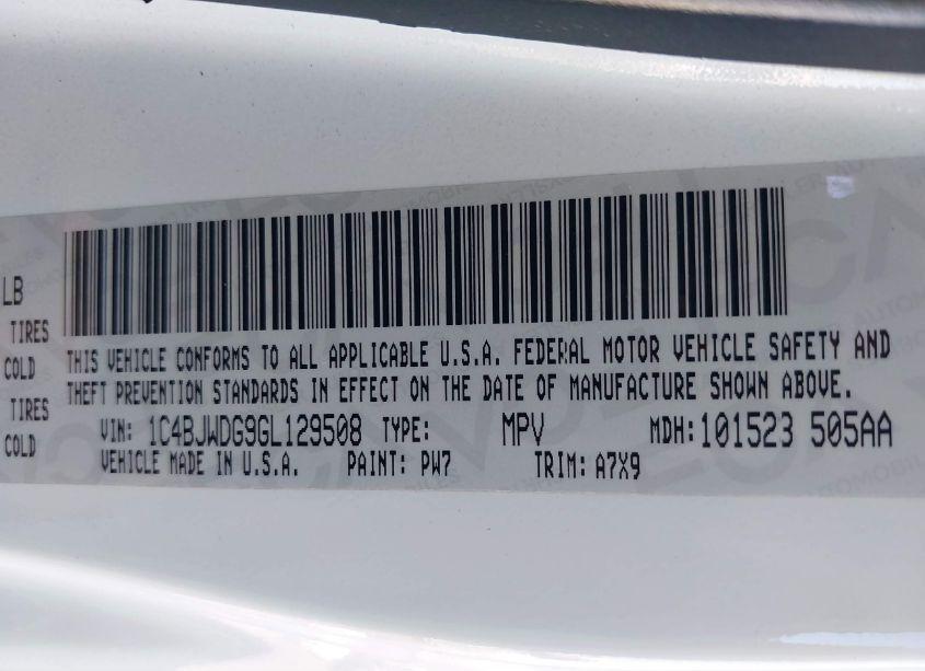 Photo 9 of 2016 Jeep Wrangler UNLIMITED SPORT (VIN 1C4BJWDG9GL129508)