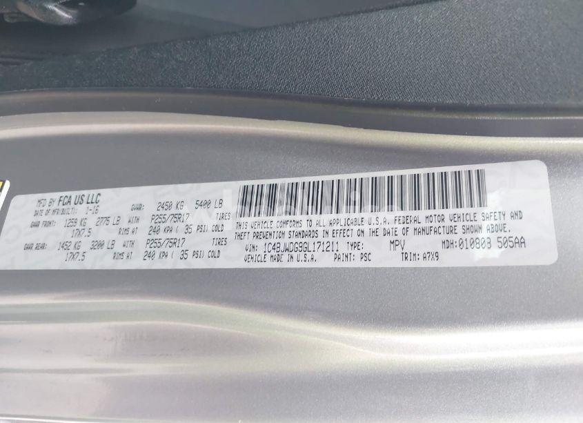 Photo 9 of 2016 Jeep Wrangler UNLIMITED SPORT (VIN 1C4BJWDG9GL171211)