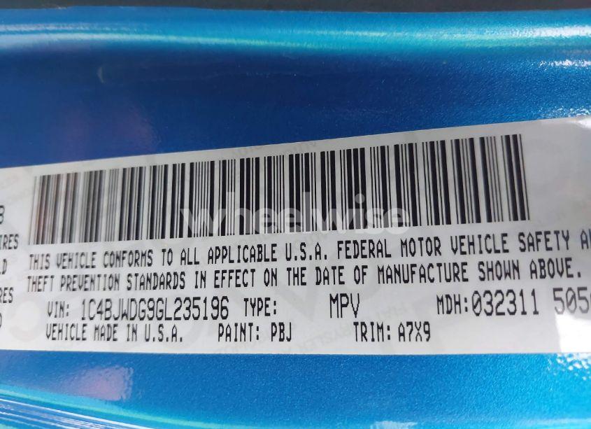 Photo 9 of 2016 Jeep Wrangler UNLIMITED SPORT (VIN 1C4BJWDG9GL235196)