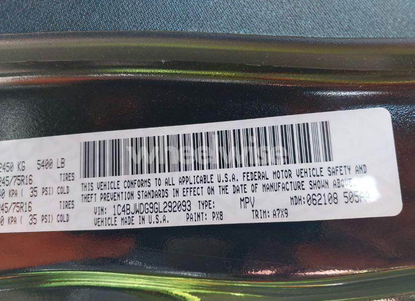 Photo 9 of 2016 Jeep Wrangler UNLIMITED SPORT (VIN 1C4BJWDG9GL292093)