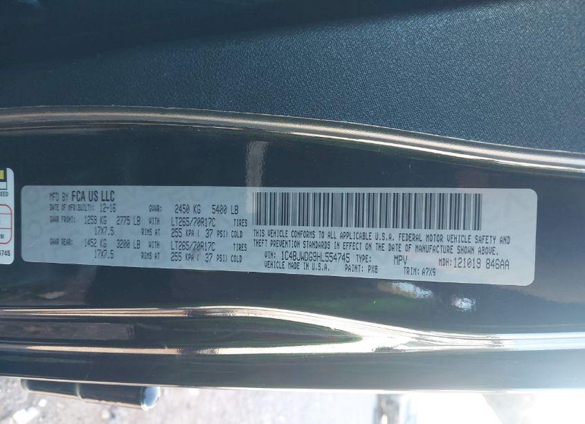 Photo 9 of 2017 Jeep Wrangler UNLIMITED SPORT 4X4 (VIN 1C4BJWDG9HL554745)