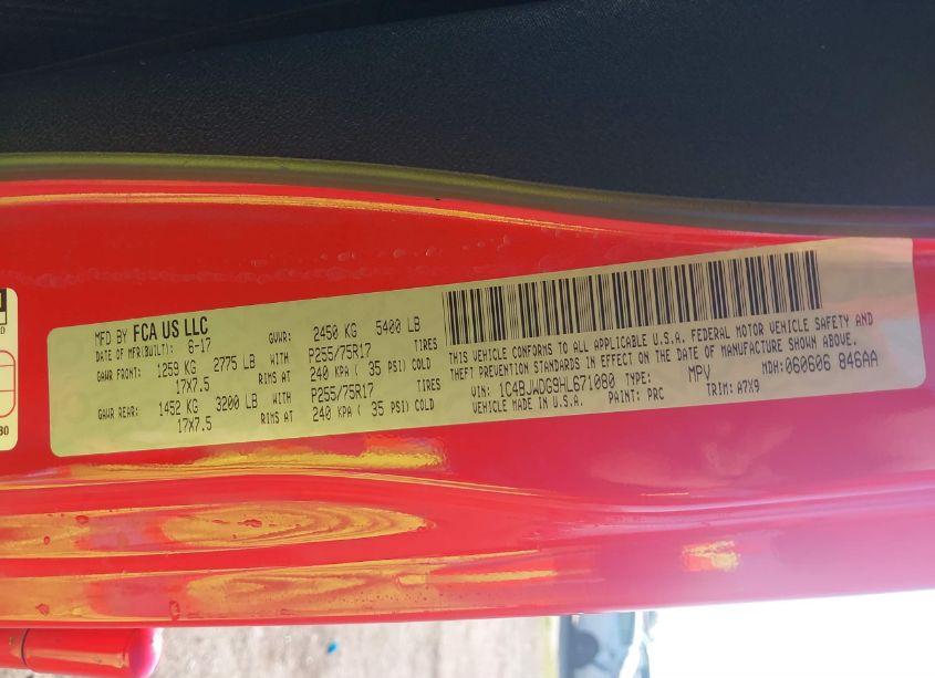 Photo 9 of 2017 Jeep Wrangler UNLIMITED SPORT 4X4 (VIN 1C4BJWDG9HL671080)