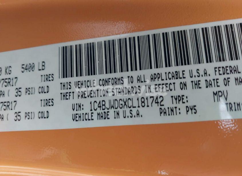 Photo 9 of 2012 Jeep Wrangler UNLIMITED SPORT (VIN 1C4BJWDGXCL181742)