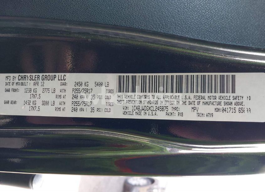 Photo 9 of 2012 Jeep Wrangler UNLIMITED SPORT (VIN 1C4BJWDGXCL245875)