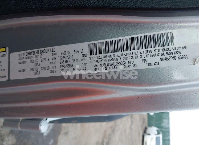 Photo 9 of 2012 Jeep Wrangler UNLIMITED SPORT (VIN 1C4BJWDGXCL268590)