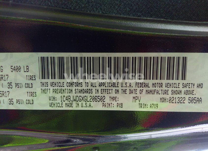 Photo 9 of 2016 Jeep Wrangler UNLIMITED SPORT (VIN 1C4BJWDGXGL206502)