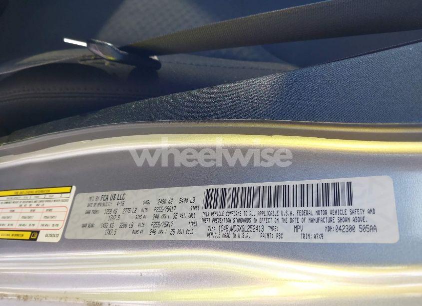 Photo 9 of 2016 Jeep Wrangler UNLIMITED SPORT (VIN 1C4BJWDGXGL252413)