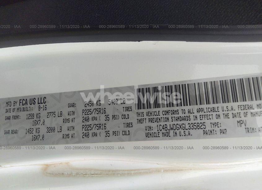 Photo 9 of 2016 Jeep Wrangler UNLIMITED SPORT (VIN 1C4BJWDGXGL335825)