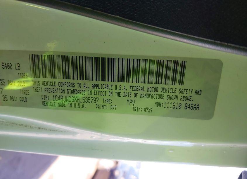 Photo 9 of 2017 Jeep Wrangler UNLIMITED SPORT 4X4 (VIN 1C4BJWDGXHL535797)