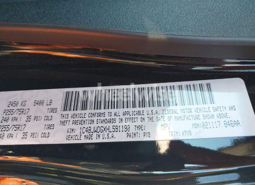 Photo 9 of 2017 Jeep Wrangler UNLIMITED SPORT 4X4 (VIN 1C4BJWDGXHL591190)