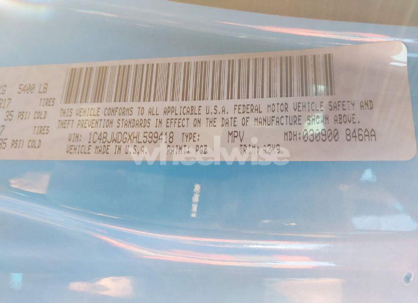 Photo 9 of 2017 Jeep Wrangler UNLIMITED SPORT 4X4 (VIN 1C4BJWDGXHL599418)