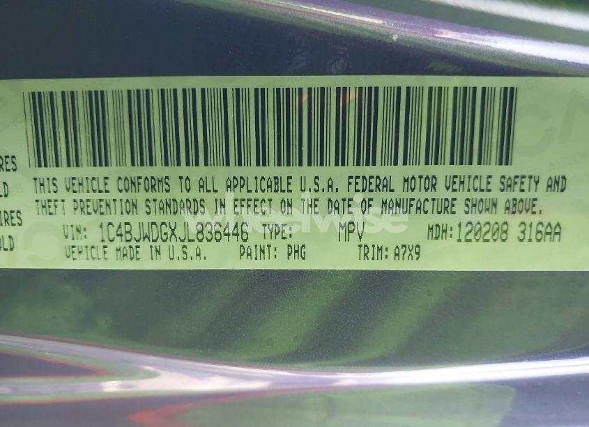 Photo 9 of 2018 Jeep Wrangler JK UNLIMITED SPORT 4X4 (VIN 1C4BJWDGXJL836446)