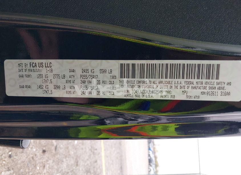 Photo 9 of 2018 Jeep Wrangler JK UNLIMITED SPORT S 4X4 (VIN 1C4BJWDGXJL862545)