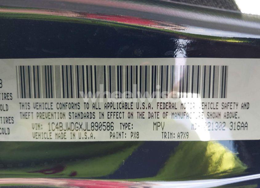 Photo 9 of 2018 Jeep Wrangler JK UNLIMITED WILLY WHEELER W 4X4 (VIN 1C4BJWDGXJL890586)