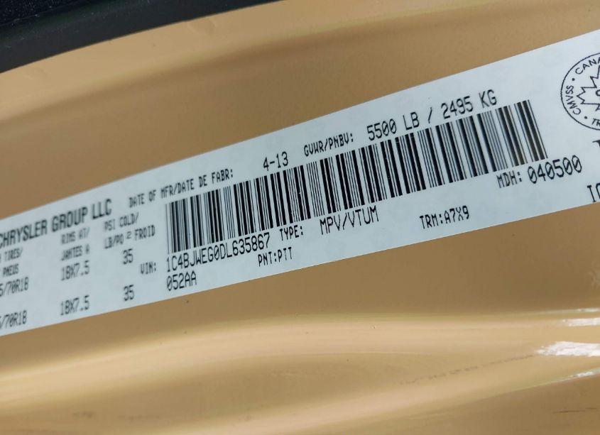 Photo 9 of 2013 Jeep Wrangler UNLIMITED SAHARA (VIN 1C4BJWEG0DL635867)