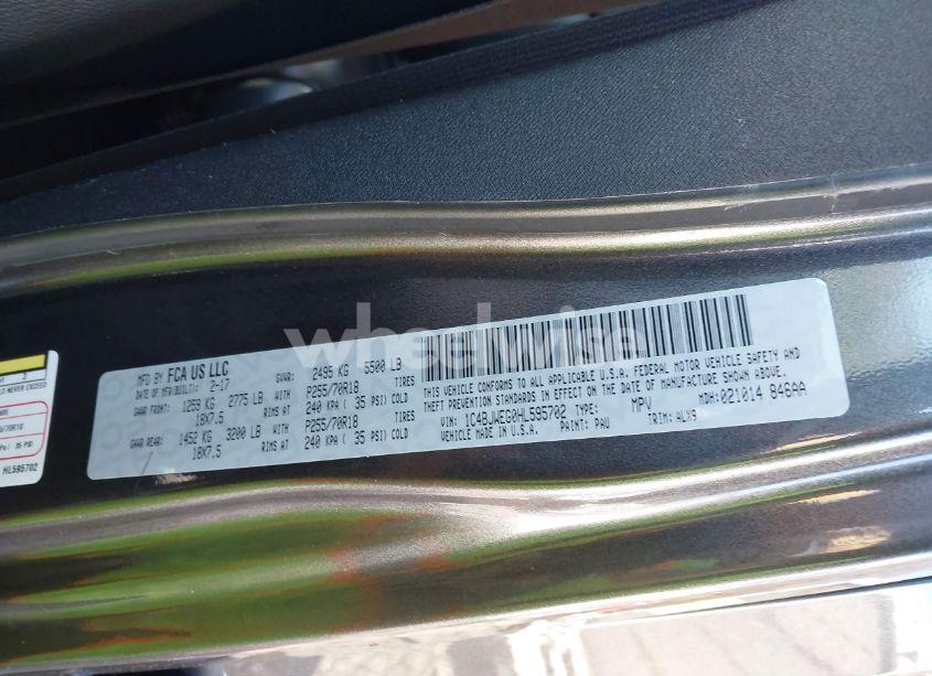 Photo 9 of 2017 Jeep Wrangler UNLIMITED SAHARA 4X4 (VIN 1C4BJWEG0HL595702)