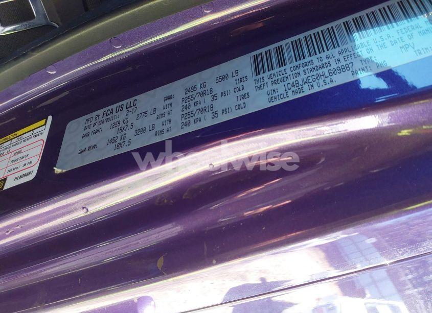 Photo 9 of 2017 Jeep Wrangler UNLIMITED SAHARA 4X4 (VIN 1C4BJWEG0HL609887)