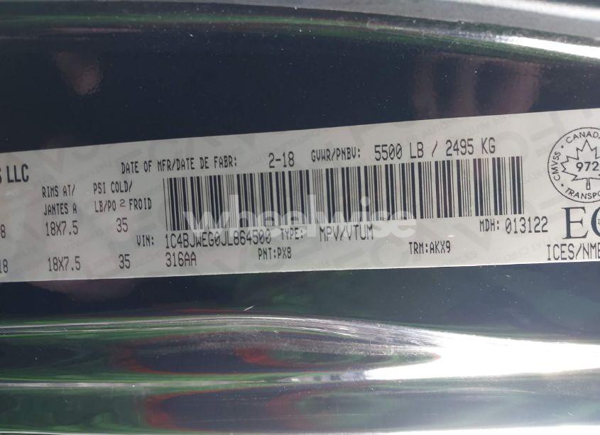 Photo 9 of 2018 Jeep Wrangler JK UNLIMITED SAHARA (VIN 1C4BJWEG0JL864500)