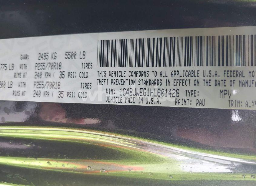 Photo 9 of 2017 Jeep Wrangler UNLIMITED SAHARA 4X4 (VIN 1C4BJWEG1HL601426)