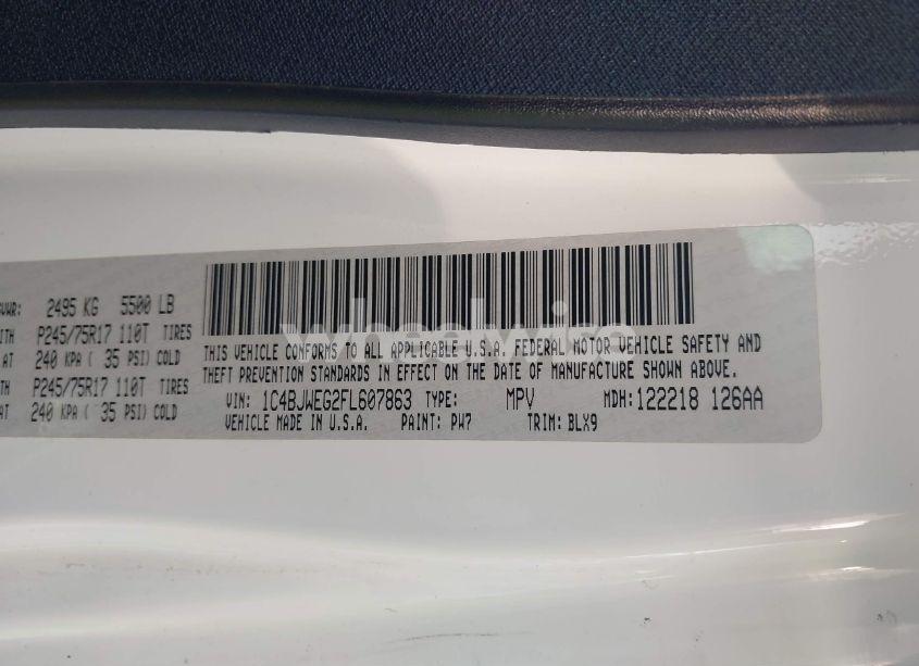 Photo 9 of 2015 Jeep Wrangler UNLIMITED WRANGLER X (VIN 1C4BJWEG2FL607863)