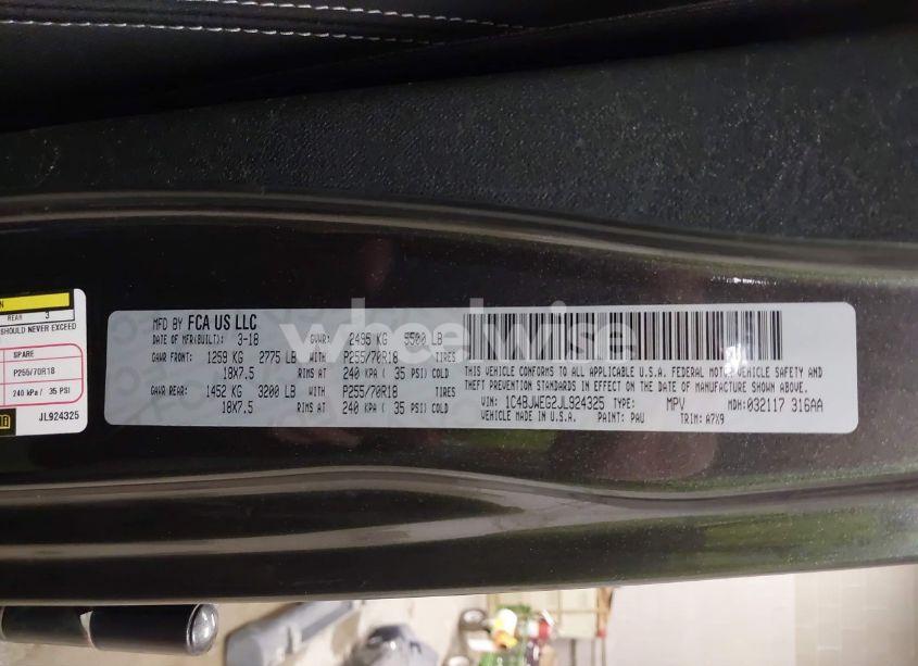 Photo 9 of 2018 Jeep Wrangler JK UNLIMITED SAHARA 4X4 (VIN 1C4BJWEG2JL924325)