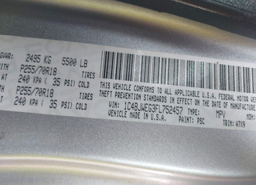 Photo 9 of 2015 Jeep Wrangler UNLIMITED SAHARA (VIN 1C4BJWEG3FL752457)