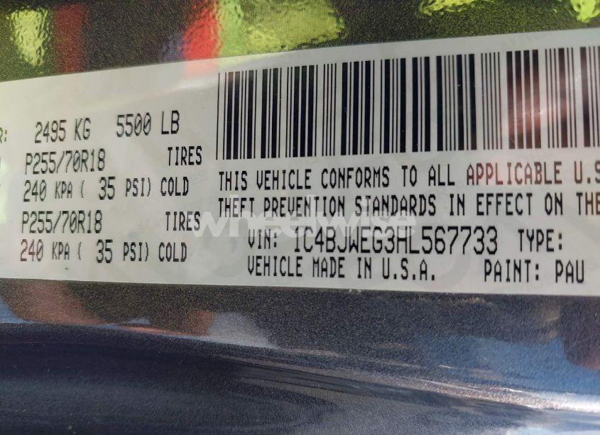 Photo 9 of 2017 Jeep Wrangler UNLIMITED SAHARA 4X4 (VIN 1C4BJWEG3HL567733)