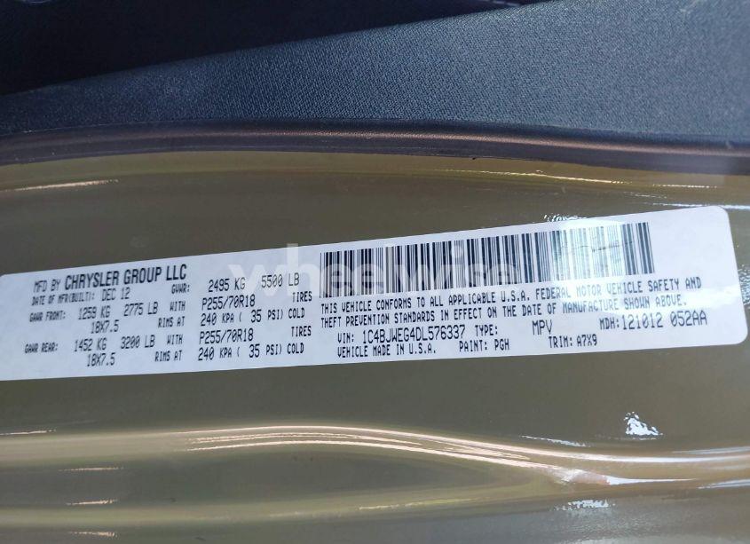 Photo 9 of 2013 Jeep Wrangler UNLIMITED SAHARA (VIN 1C4BJWEG4DL576337)