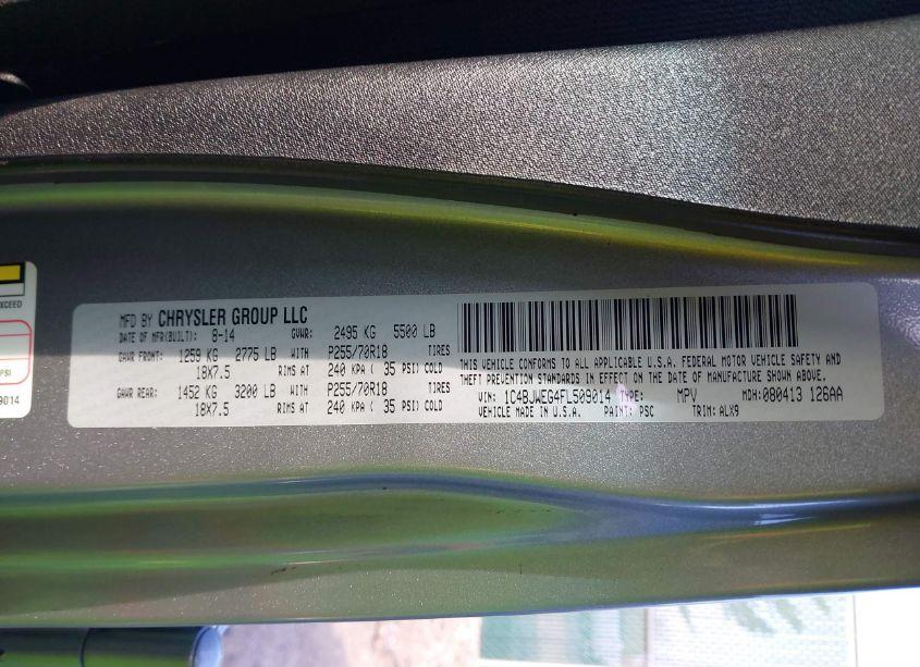 Photo 9 of 2015 Jeep Wrangler UNLIMITED SAHARA (VIN 1C4BJWEG4FL509014)