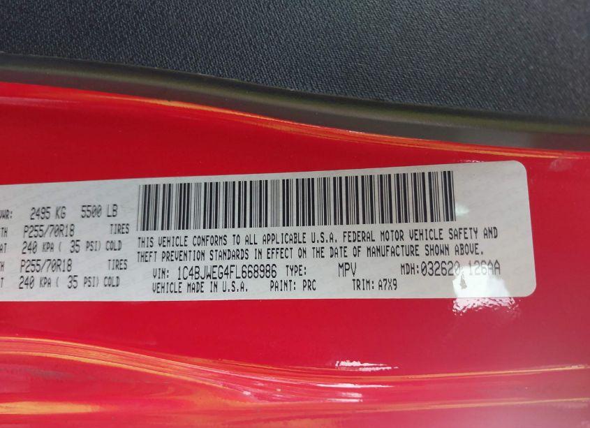 Photo 9 of 2015 Jeep Wrangler UNLIMITED SAHARA (VIN 1C4BJWEG4FL668986)