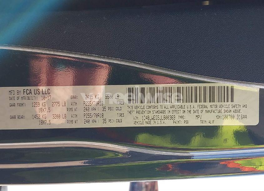 Photo 9 of 2018 Jeep Wrangler JK UNLIMITED SAHARA 4X4 (VIN 1C4BJWEG5JL800369)