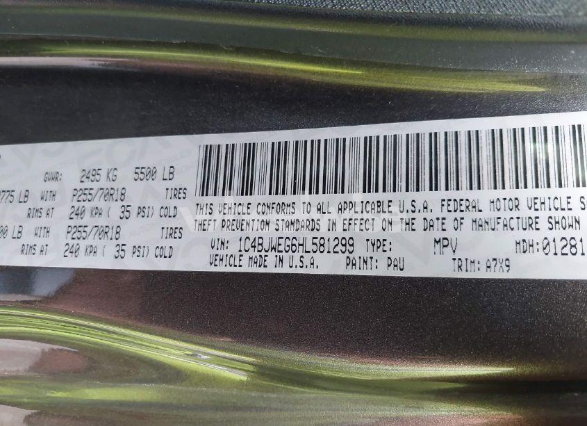 Photo 9 of 2017 Jeep Wrangler UNLIMITED SAHARA 4X4 (VIN 1C4BJWEG6HL581299)