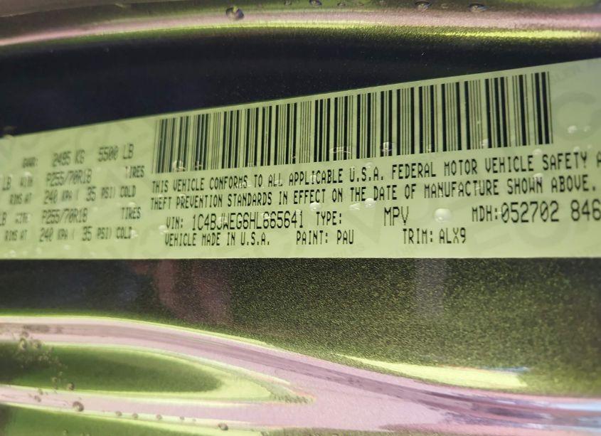 Photo 9 of 2017 Jeep Wrangler UNLIMITED SAHARA 4X4 (VIN 1C4BJWEG6HL665641)