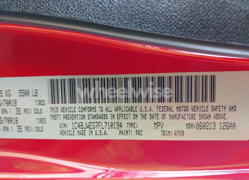 Photo 9 of 2015 Jeep Wrangler UNLIMITED SAHARA (VIN 1C4BJWEG7FL710194)