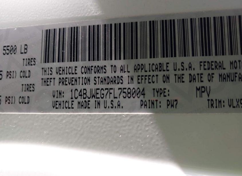 Photo 9 of 2015 Jeep Wrangler UNLIMITED ALTITUDE (VIN 1C4BJWEG7FL758004)