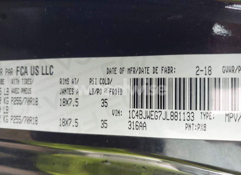 Photo 9 of 2018 Jeep Wrangler JK UNLIMITED SAHARA (VIN 1C4BJWEG7JL881133)