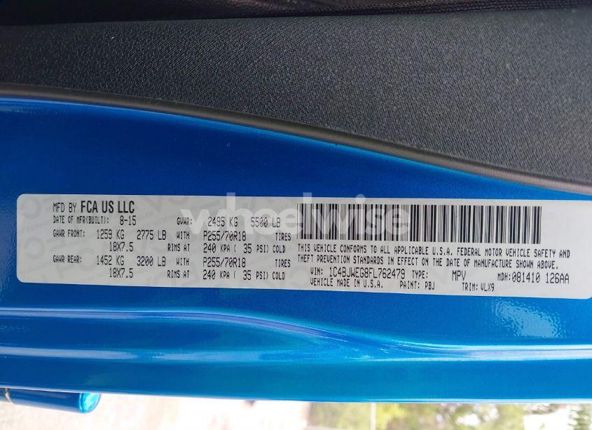 Photo 9 of 2015 Jeep Wrangler UNLIMITED ALTITUDE (VIN 1C4BJWEG8FL762479)