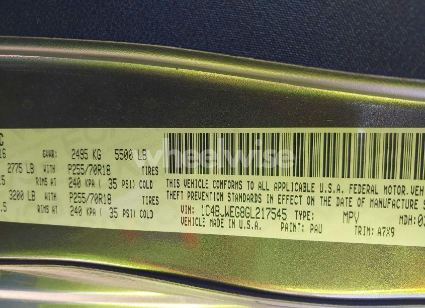 Photo 9 of 2016 Jeep Wrangler UNLIMITED SAHARA (VIN 1C4BJWEG8GL217545)